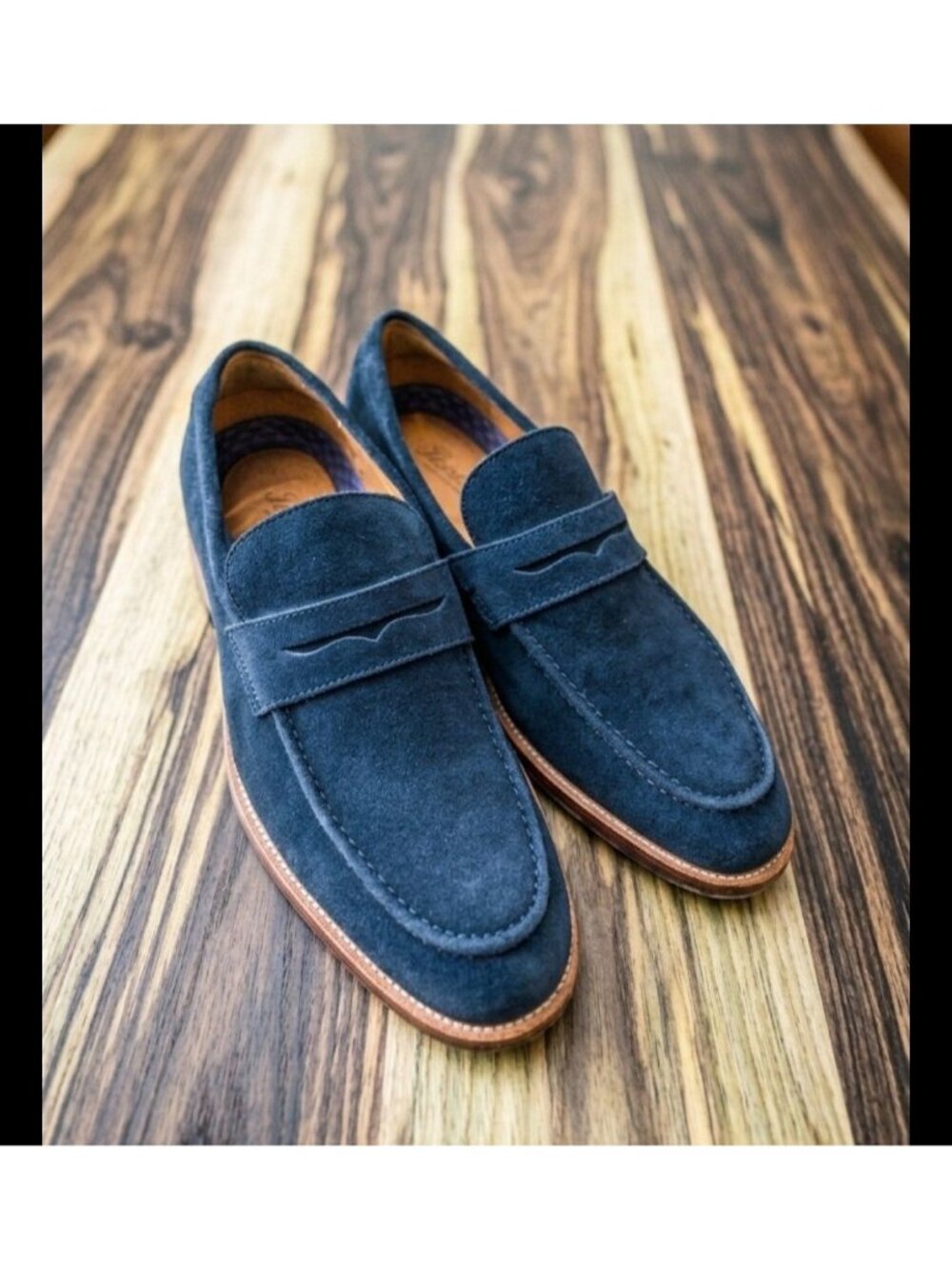 Florsheim Rucci Suede Blue Comfy Business Casual Penny Loafer Men Size 7M